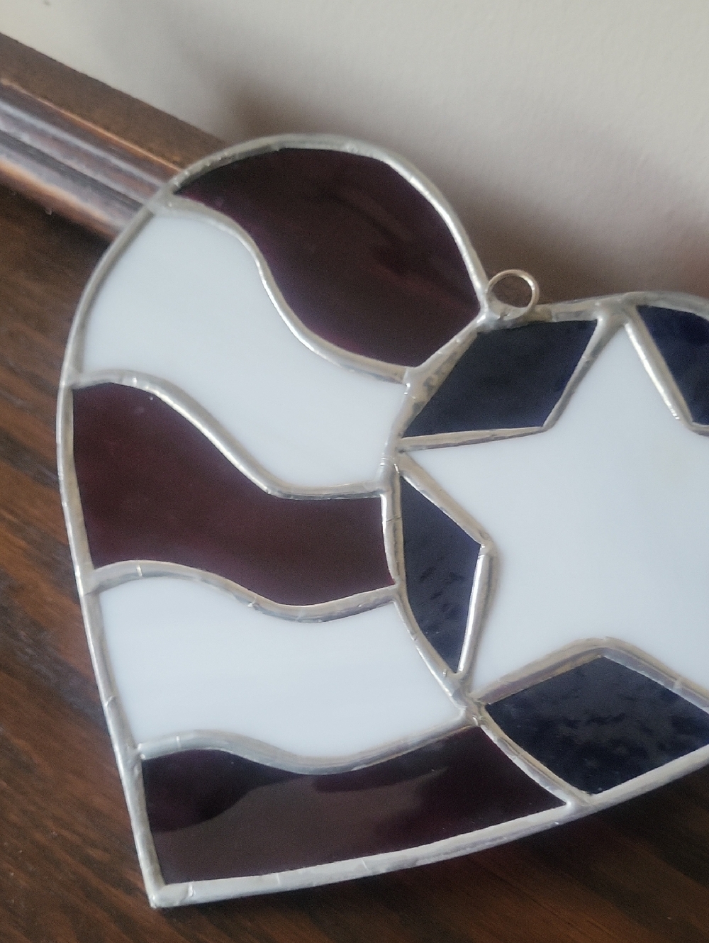 Red, White & Blue Stained Glass Suncatcher - Picture 4 of 4